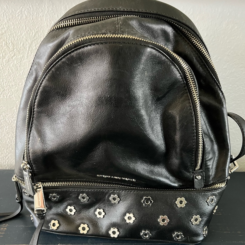 Michael Kors Black Leather Backpack